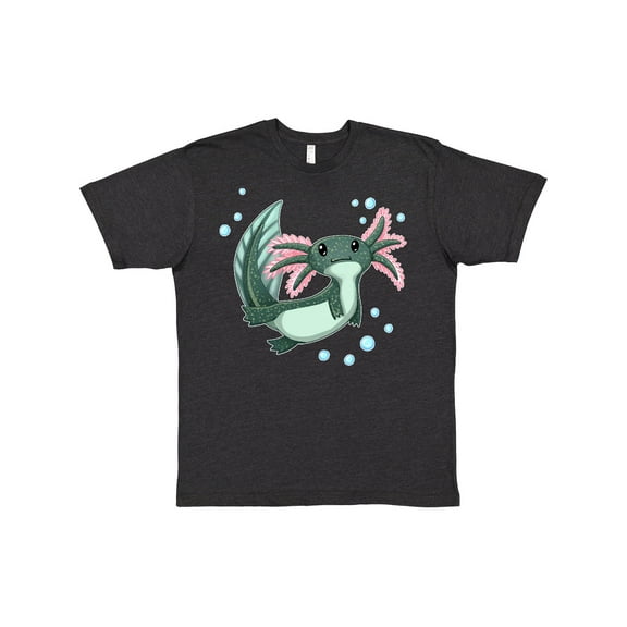 Inktastic Cute Axolotl Swimming with Bubbles T-Shirt