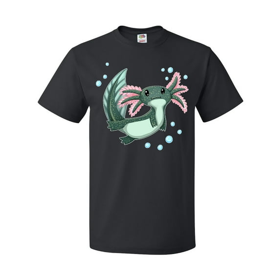 Inktastic Cute Axolotl Swimming with Bubbles T-Shirt