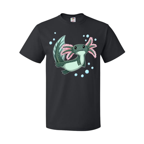 Inktastic Cute Axolotl Swimming with Bubbles T-Shirt