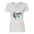 thumbnail image 1 of Inktastic Cute Axolotl Swimming with Bubbles Women's V-Neck T-Shirt, 1 of 5