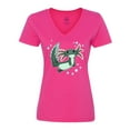 thumbnail image 1 of Inktastic Cute Axolotl Swimming with Bubbles Women's V-Neck T-Shirt, 1 of 5