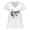thumbnail image 1 of Inktastic Cute Axolotl swimming with bubbles Women's Plus Size V-Neck T-Shirt, 1 of 5