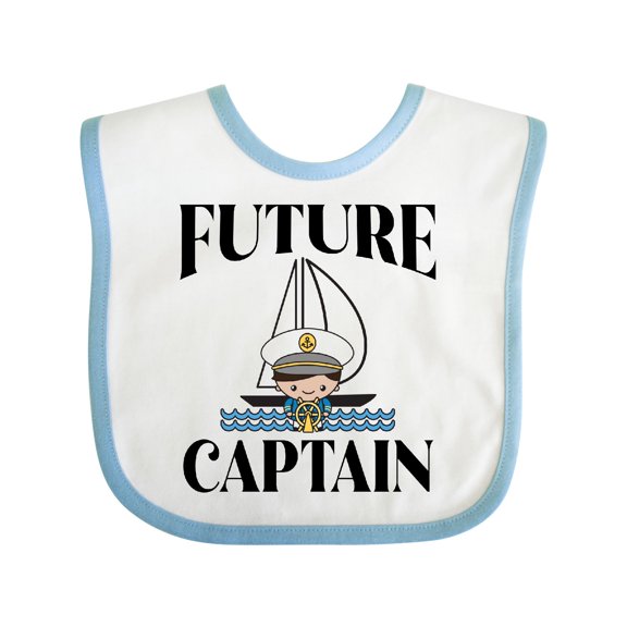 Inktastic Cute Baby Boy Sailing Captain Boys Baby Bib