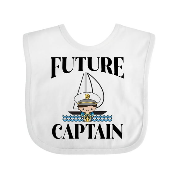 Inktastic Cute Baby Boy Sailing Captain Boys Baby Bib