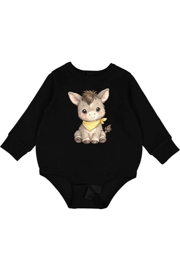 Cute Baby Donkey Baby Fleece Bodysuit
