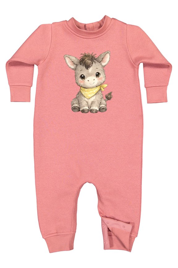 Cute Baby Donkey Baby Fleece Romper