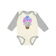 thumbnail image 1 of Inktastic Cute Baby Elephant in a Pink Hot Air Balloon Boys or Girls Long Sleeve Baby Bodysuit, 1 of 5