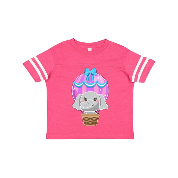Inktastic Cute Baby Elephant in a Pink Hot Air Balloon Boys or Girls Toddler T-Shirt