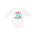 thumbnail image 1 of Inktastic Cute Baby Elephant with Flowers Boys or Girls Long Sleeve Baby Bodysuit, 1 of 5