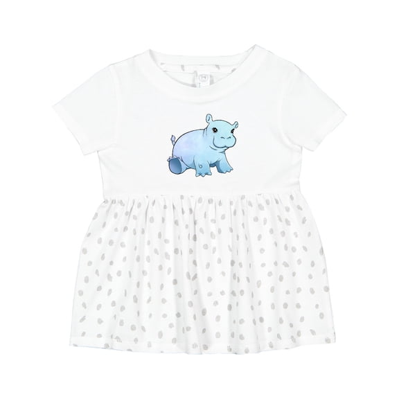 Inktastic Cute Baby Hippo Girls Baby Dress