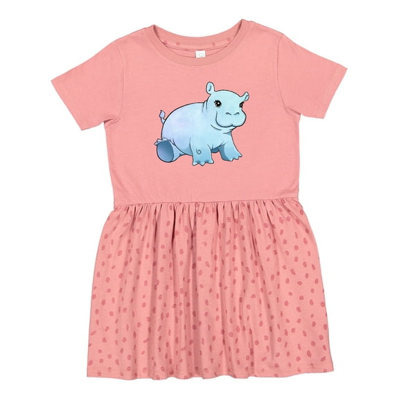 Inktastic Cute Baby Hippo Girls Toddler Dress