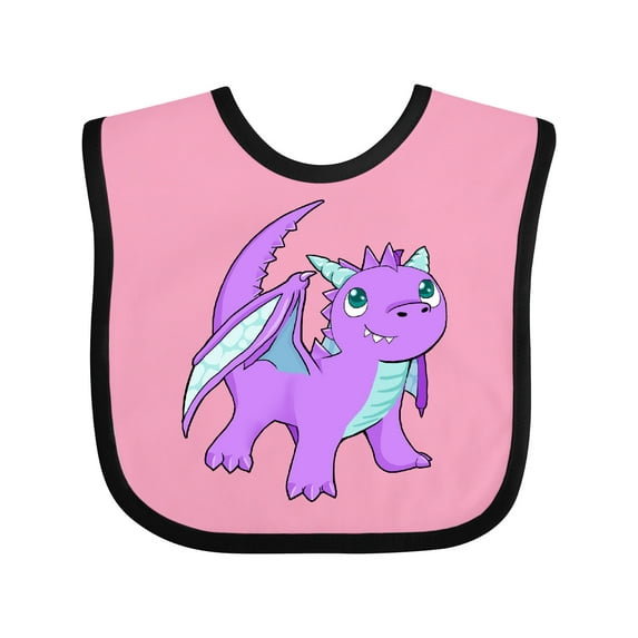 Inktastic Cute Baby Purple Dragon Boys or Girls Baby Bib