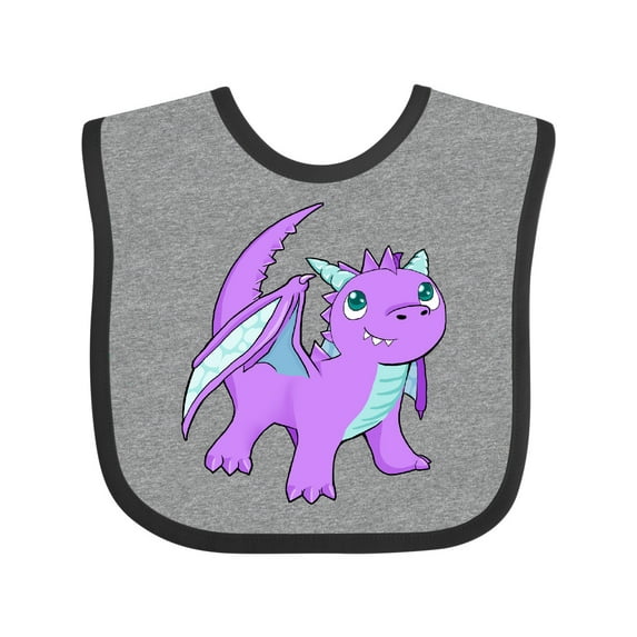 Inktastic Cute Baby Purple Dragon Boys or Girls Baby Bib