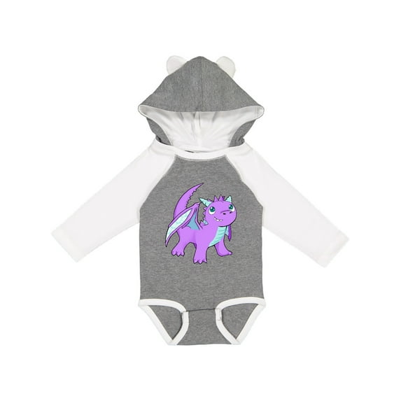 Inktastic Cute Baby Purple Dragon Boys or Girls Long Sleeve Baby Bodysuit