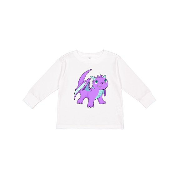 Inktastic Cute Baby Purple Dragon Boys or Girls Long Sleeve Toddler T-Shirt