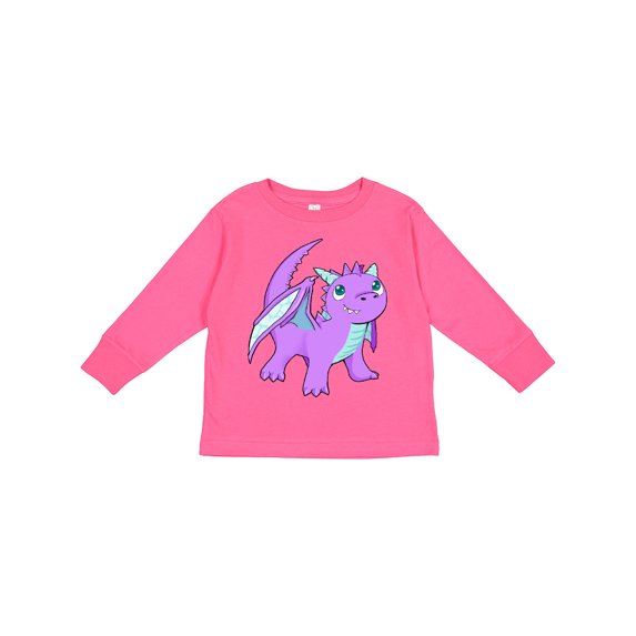 Inktastic Cute Baby Purple Dragon Boys or Girls Long Sleeve Toddler T-Shirt