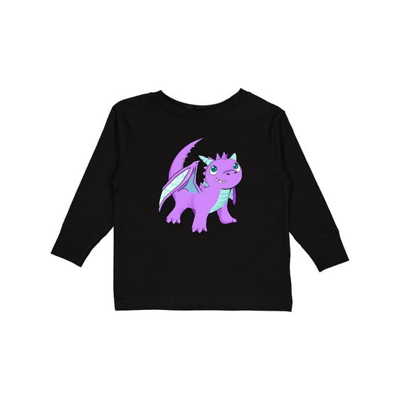 Inktastic Cute Baby Purple Dragon Boys or Girls Long Sleeve Toddler T-Shirt