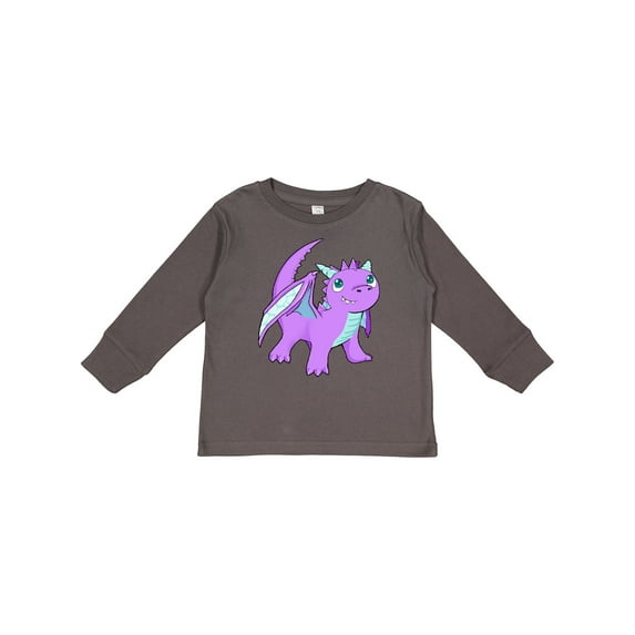 Inktastic Cute Baby Purple Dragon Boys or Girls Long Sleeve Toddler T-Shirt