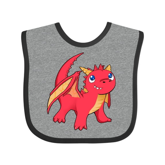 Inktastic Cute Baby Red Dragon Boys or Girls Baby Bib