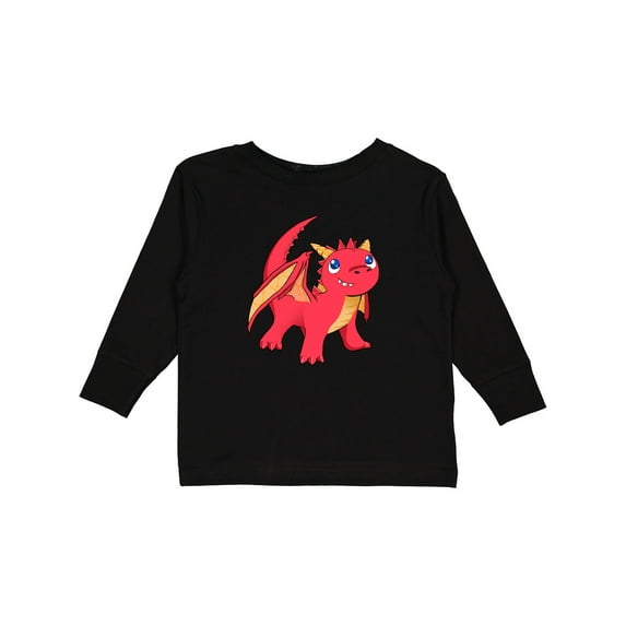 Inktastic Cute Baby Red Dragon Boys or Girls Long Sleeve Toddler T-Shirt
