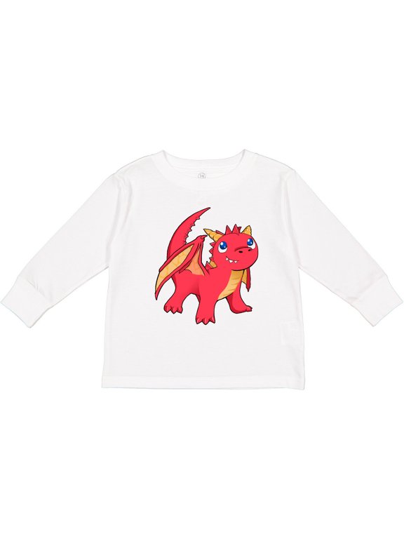 Inktastic Cute Baby Red Dragon Boys or Girls Long Sleeve Toddler T-Shirt