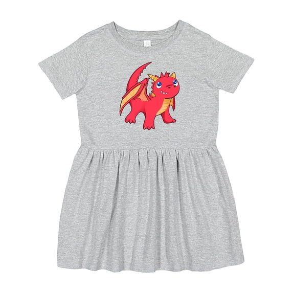 Inktastic Cute Baby Red Dragon Girls Toddler Dress