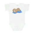 thumbnail image 1 of Inktastic Cute Baby Sloth Sleeping on Blue Pillow Boys or Girls Baby Bodysuit, 1 of 5