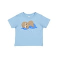 thumbnail image 1 of Inktastic Cute Baby Sloth Sleeping on Blue Pillow Boys or Girls Baby T-Shirt, 1 of 5