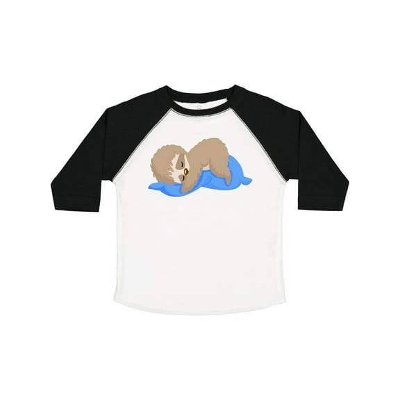 Inktastic Cute Baby Sloth Sleeping on Blue Pillow Boys or Girls Toddler T-Shirt