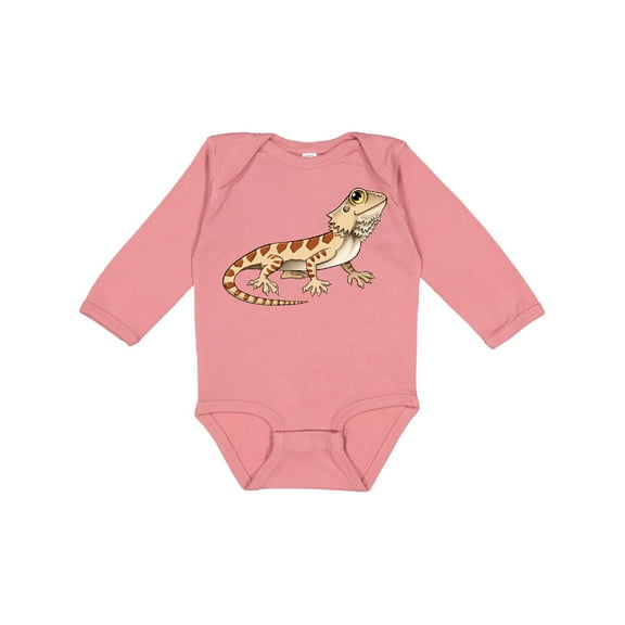 Inktastic Cute Bearded Dragon Boys or Girls Long Sleeve Baby Bodysuit