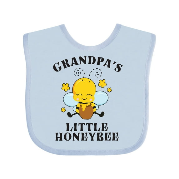 Inktastic Cute Bee Grandpa's Little Honeybee with Stars Boys or Girls Baby Bib