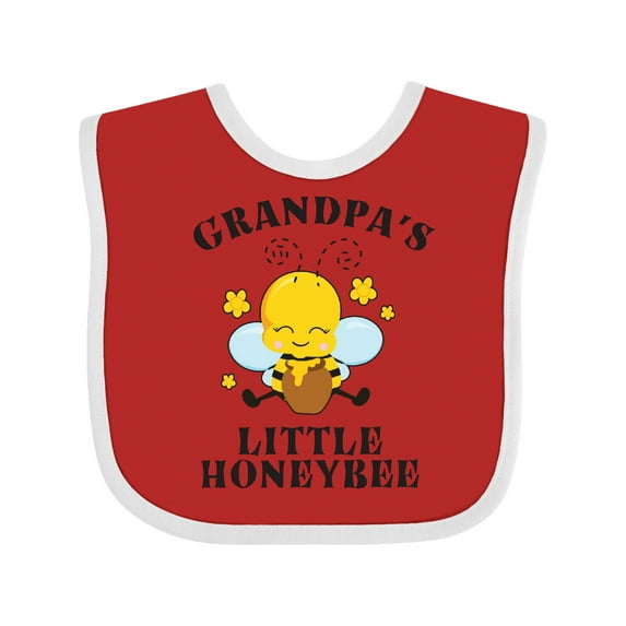 Inktastic Cute Bee Grandpa's Little Honeybee with Stars Boys or Girls Baby Bib