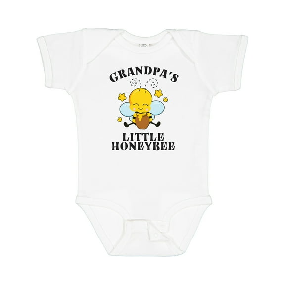 Inktastic Cute Bee Grandpa's Little Honeybee with Stars Boys or Girls Baby Bodysuit