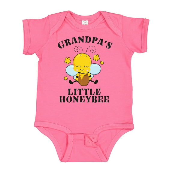 Inktastic Cute Bee Grandpa's Little Honeybee with Stars Boys or Girls Baby Bodysuit
