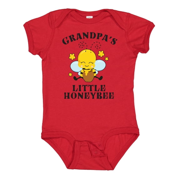 Inktastic Cute Bee Grandpa's Little Honeybee with Stars Boys or Girls Baby Bodysuit