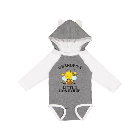Inktastic Cute Bee Grandpa's Little Honeybee with Stars Boys or Girls Long Sleeve Baby Bodysuit