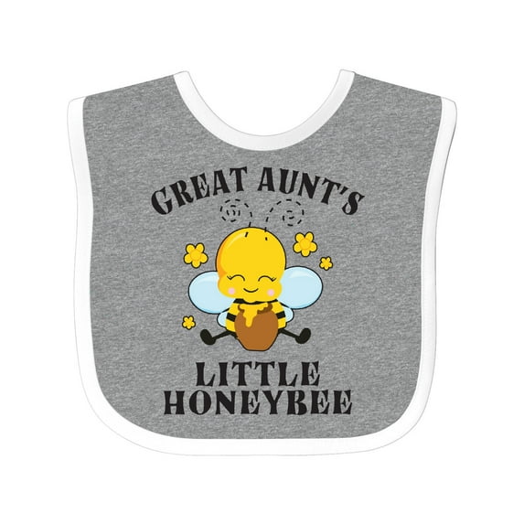 Inktastic Cute Bee Great Aunt's Little Honeybee with Stars Boys or Girls Baby Bib