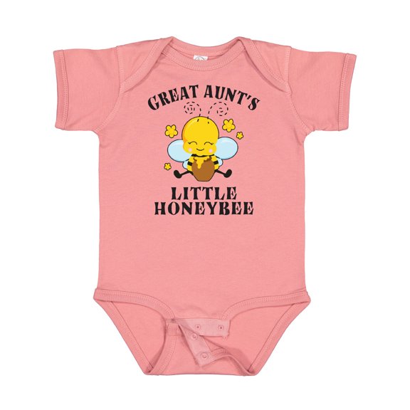 Inktastic Cute Bee Great Aunt's Little Honeybee with Stars Boys or Girls Baby Bodysuit
