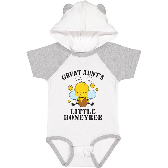 Inktastic Cute Bee Great Aunt's Little Honeybee with Stars Boys or Girls Baby Bodysuit