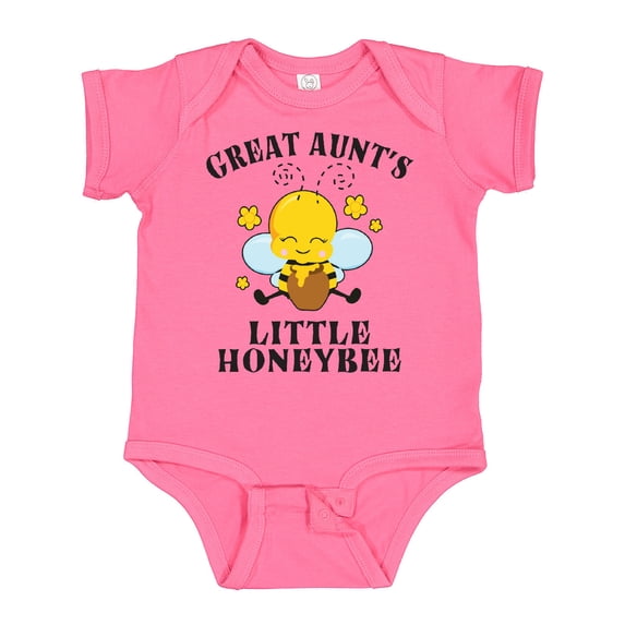 Inktastic Cute Bee Great Aunt's Little Honeybee with Stars Boys or Girls Baby Bodysuit