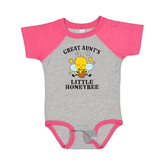 Inktastic Cute Bee Great Aunt's Little Honeybee with Stars Boys or Girls Baby Bodysuit