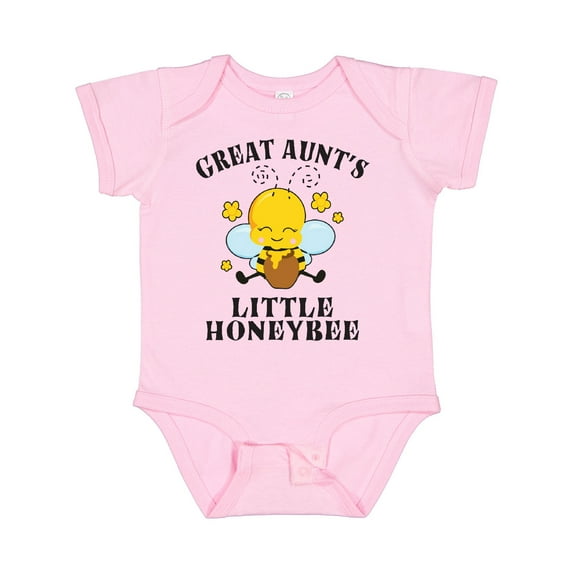 Inktastic Cute Bee Great Aunt's Little Honeybee with Stars Boys or Girls Baby Bodysuit