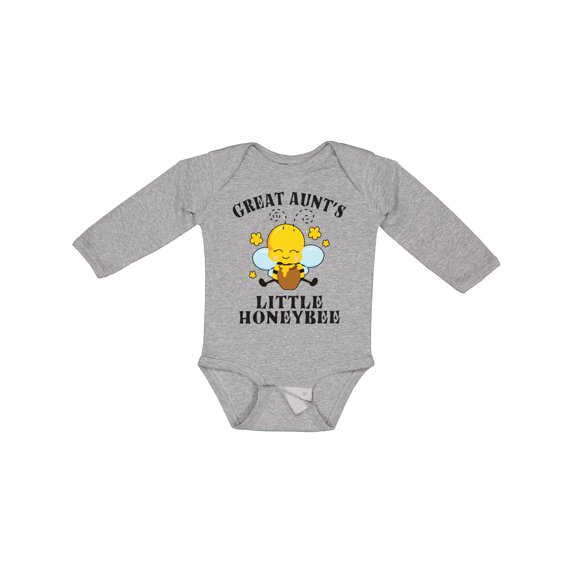 Inktastic Cute Bee Great Aunt's Little Honeybee with Stars Boys or Girls Long Sleeve Baby Bodysuit