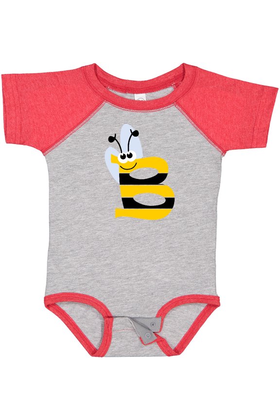 Cute Bee Initial B Boys or Girls Baby Bodysuit