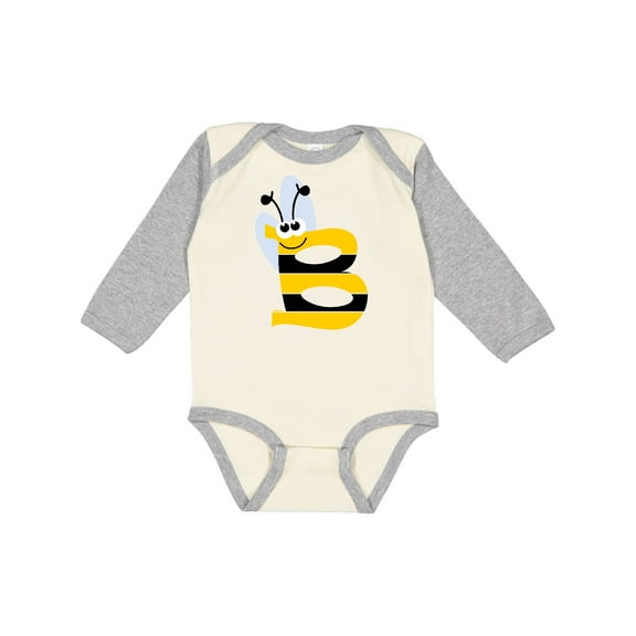 Inktastic Cute Bee Initial B Boys or Girls Long Sleeve Baby Bodysuit