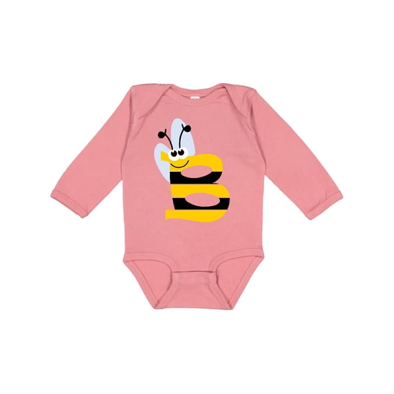 Inktastic Cute Bee Initial B Boys or Girls Long Sleeve Baby Bodysuit