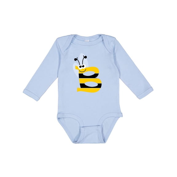 Inktastic Cute Bee Initial B Boys or Girls Long Sleeve Baby Bodysuit
