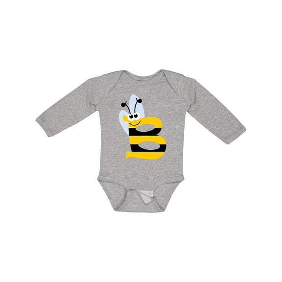 Inktastic Cute Bee Initial B Boys or Girls Long Sleeve Baby Bodysuit