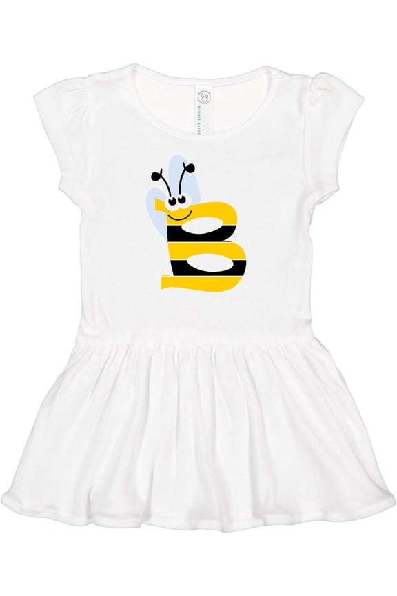 Cute Bee Initial B Girls Baby Dress