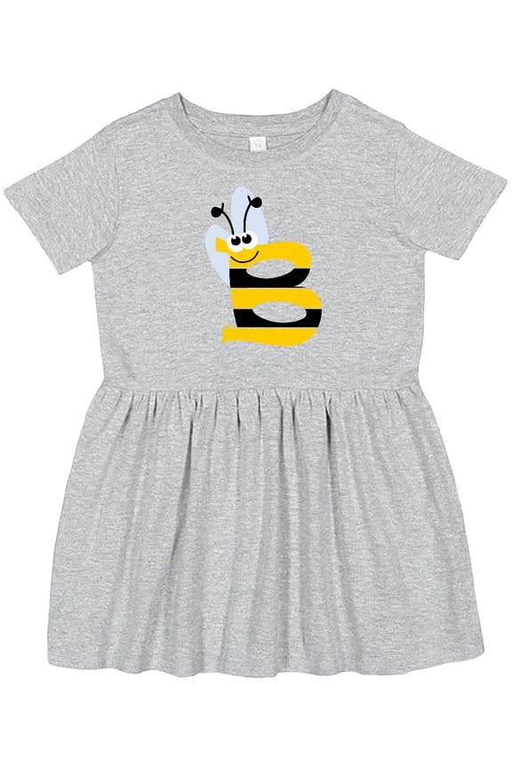 Cute Bee Initial B Girls Toddler Dress
